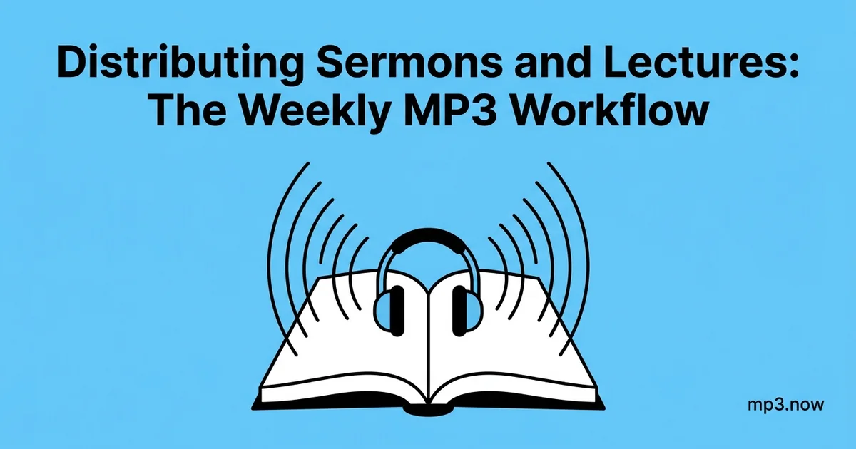 Distributing Sermons and Lectures: The Weekly MP3 Workflow
